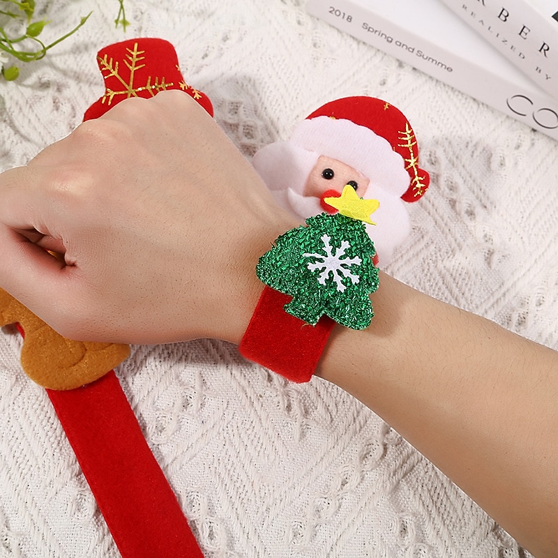 Rondom Christmas Clap Ring Bracelet Christmas Cartoon Clap Ring Glow Children's Gift Clap Ring Plush Christmas Clap Ring for Christmas Gifts3