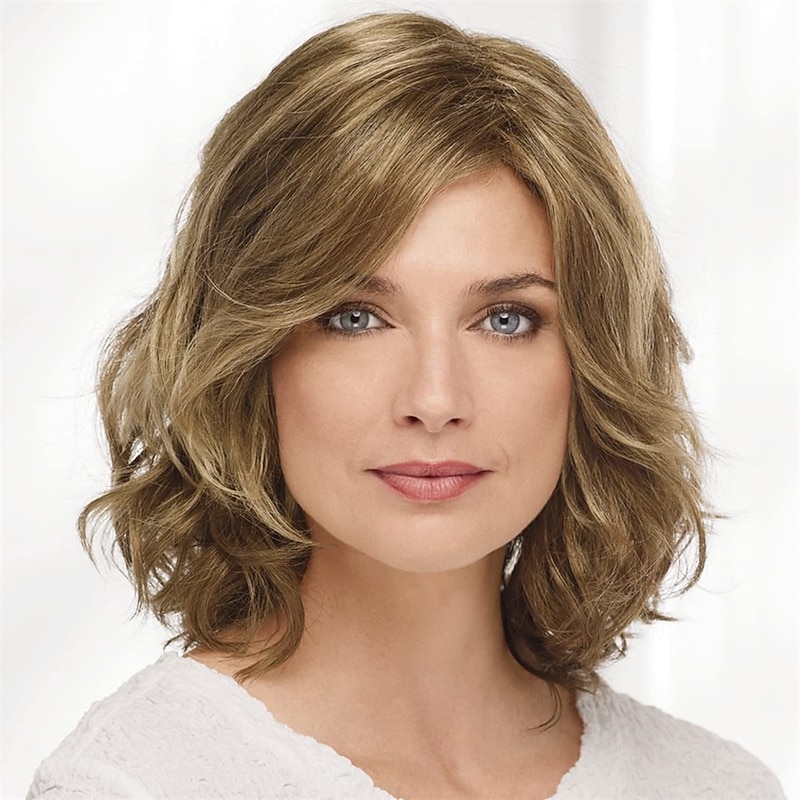 Rosalie Wig by Paula Young - Fabulous Mid-Length Wig with Swept Bang and Tousled Curls / Multi-Tonal Shades of Blonde, Silver, Brown and Red