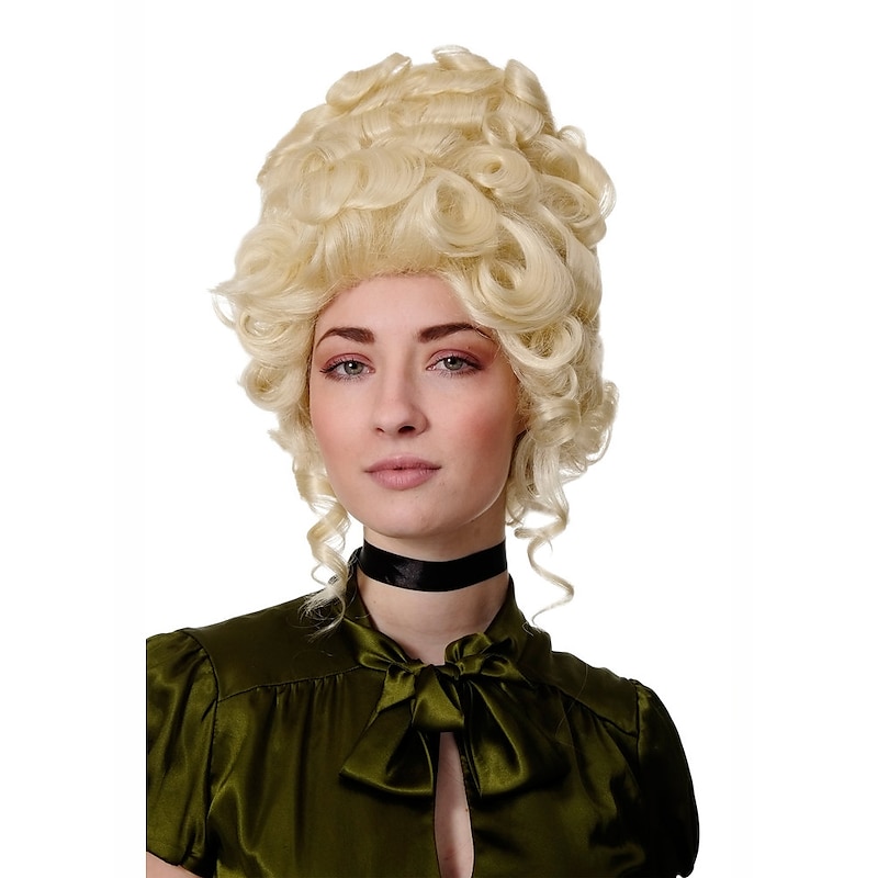 Lady Wig Theatre historic Renaissance Baroque Rococo Beehive Marie Antoinette platinumblond Halloween Wigs