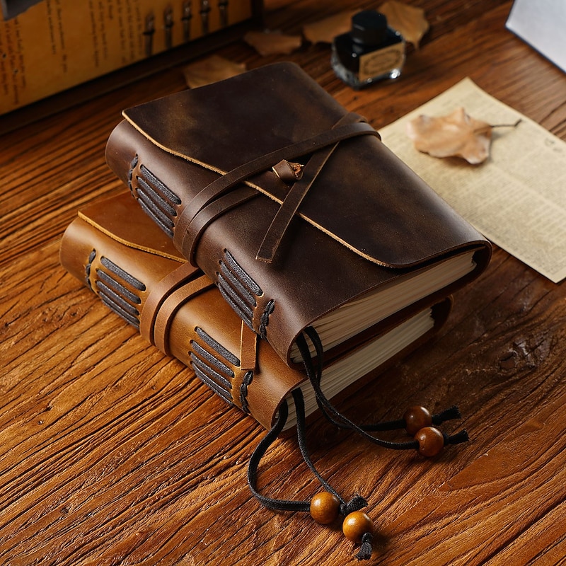 Vintage Leather Journal, Retro Leather bound Notebook, Handmade Writing Notebook Business/Travel