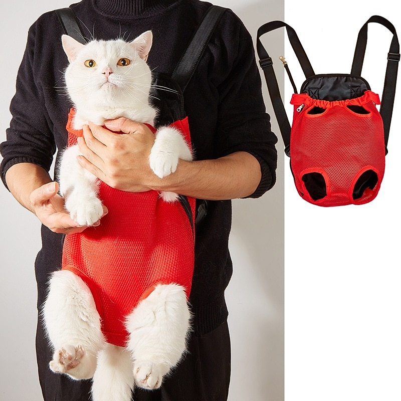 Colorful Striped Cat And Dog Backpack Camouflage Breathable Mesh For Travel Pet Chest Bag2