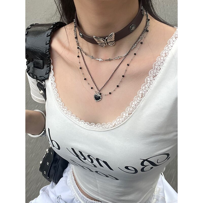 Choker Necklace Retro Vintage Y2K Alloy For Cosplay Women's Costume Jewelry Fashion Jewelry3