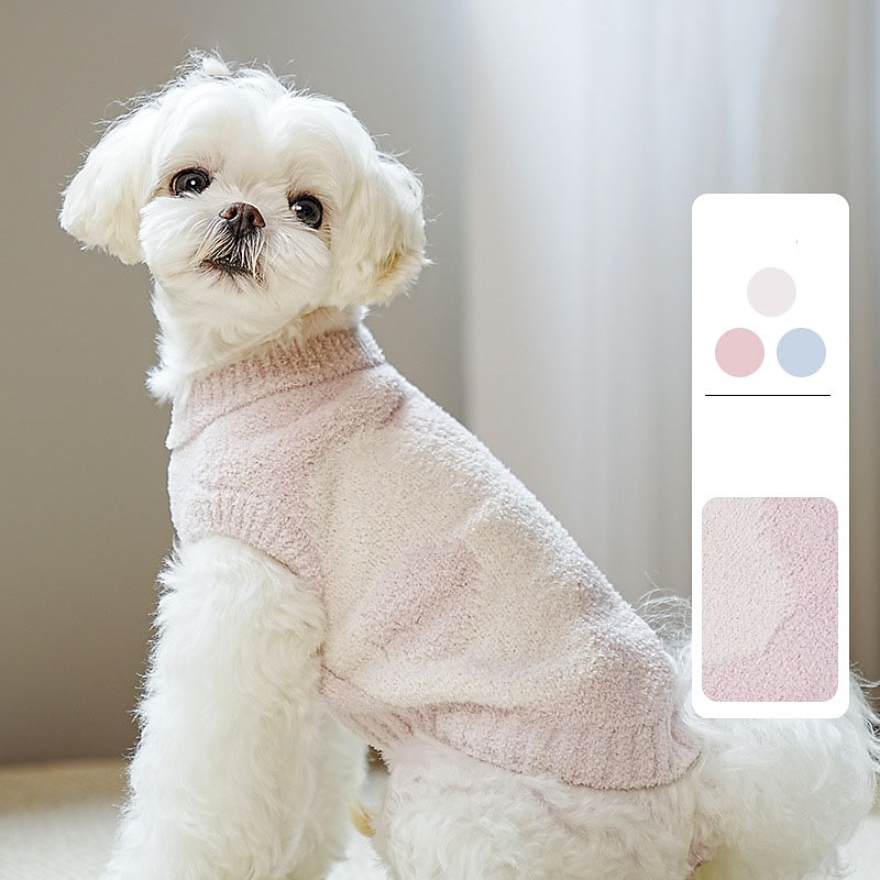 Dog Cat Sweater Jumper Cute Minimalist Winter Warm Breathable Soft Washable Comfortable Outdoor Casual Daily Dog Clothing for Bichon Frise Pomeranian Baby Pet Papillon Small