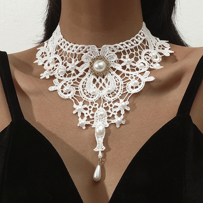Necklace Lace Choker Necklace Punk & Gothic Alloy For Disco Cosplay Carnival Women's Costume Jewelry Fashion Jewelry4
