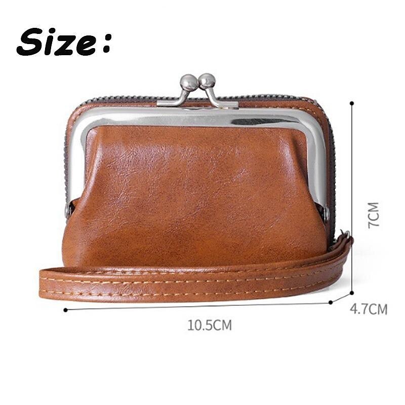 2023 Women New Retro Genuine Leather Rivet Short Wallet Zipper Coin Card Holder Female Coin Clutch Wallets Purse Money Bag3