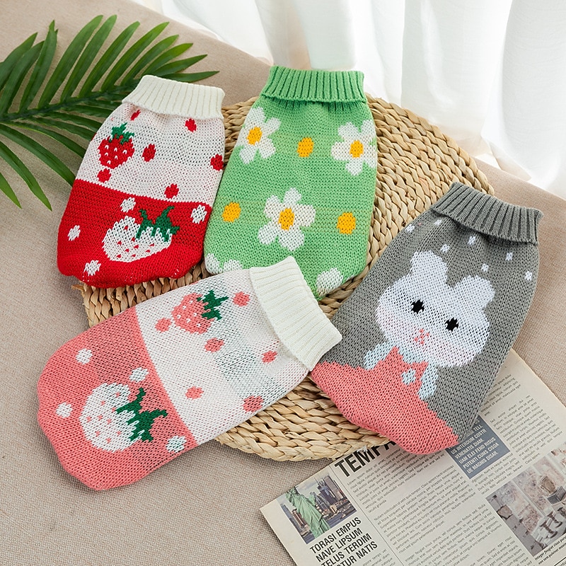 Dog Cat Sweater Jumper Fashion Party Winter Warm Breathable Soft Washable Comfortable Christmas Outdoor Casual Daily Dog Clothing for Bichon Frise Pomeranian Baby Pet Papillon Small3