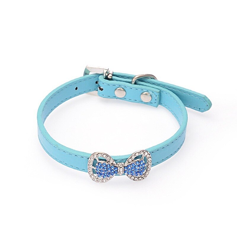 New Small Dog VIP Bomei Dog Neck Set Water Diamond Dog Collar Beautiful Colorful Diamond Bowknot Collar3