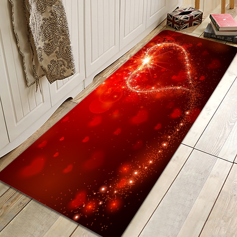 Wedding Heart Area Rug Kitchen Mat Non-Slip Oil Proof Floor Mat Rug Indoor Outdoor Mat Bedroom Decor Bathroom Mat Entrance Rug Door Mat