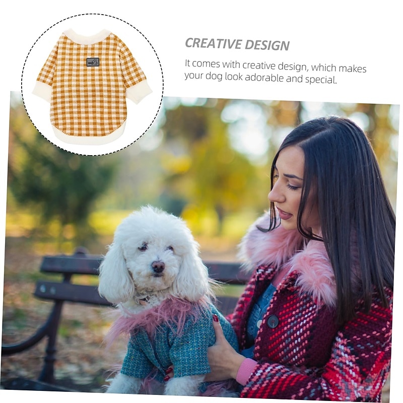 Dog Cat Sweater Jumper Party Casual Winter Warm Breathable Soft Washable Comfortable Outdoor Casual Daily Dog Clothing for Bichon Frise Pomeranian Baby Pet Papillon Small3