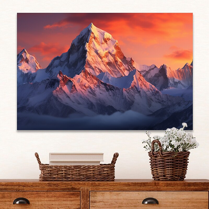 Landscape Wall Art Canvas Winter Snow Mountain Prints and Posters Pictures Decorative Fabric Painting For Living Room Pictures No Frame2