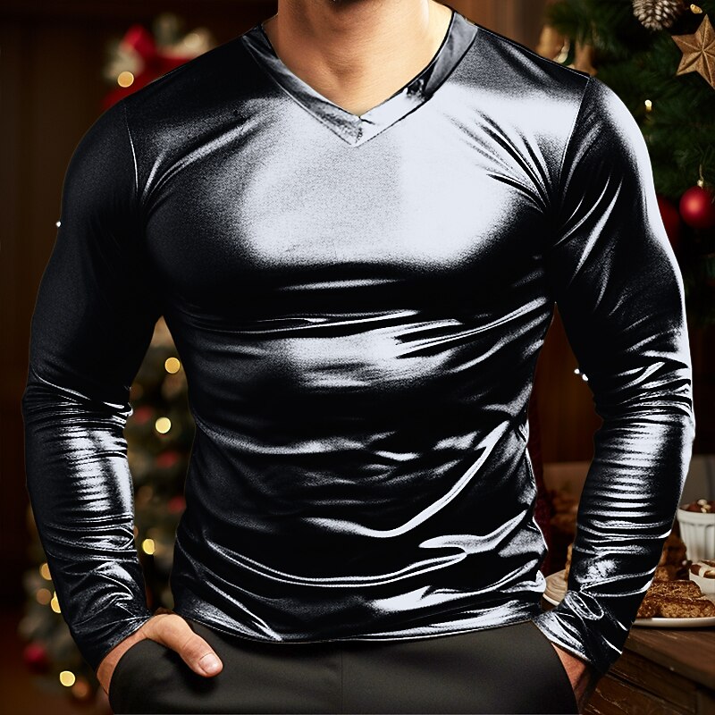 Men's T Shirt Tee Top Long Sleeve Shirt Long Sleeve Turtleneck Spring &  Fall Plain Fashion Designer Basic Vacation Street Going out Black Gold Gray Top Tee for Men2