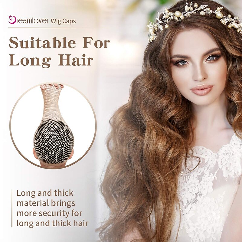 Hair Net for Long Hair Mesh Wig Caps for Women Natural Nude 2 Pieces3