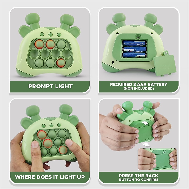 Fast Push Bubble Game, Upgraded Handheld Pop Fidget Light Up Pro Game Toys, Electronic Quick Push Game, Fidget Sensory Toys for  Kids Girls Birthday4