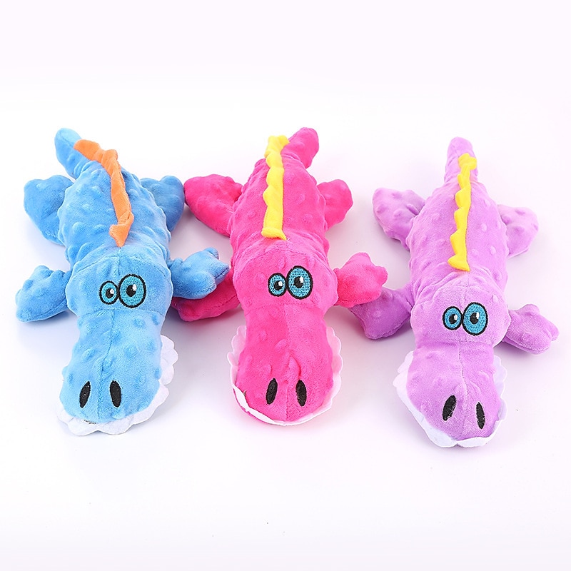 goDog Gators Squeaky Plush Dog Toy Chew Guard Technology