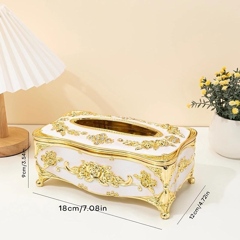 Tissue Box Holder, Vintage Toilet Paper Holder, Elegant Acrylic Facial Tissue Napkin Dispenser Holder For Bedroom, Coffee Table, Bathroom, Home, Restaurant, Wedding2