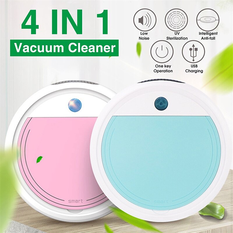 4 IN 1 Function Strong Suction  New Smart Sweeping Robot Automatic Vacuum Cleaner Powerful Dust Catcher with UV Sterilization Function for Home Office Floor Garbage & Dirt Cleaning2