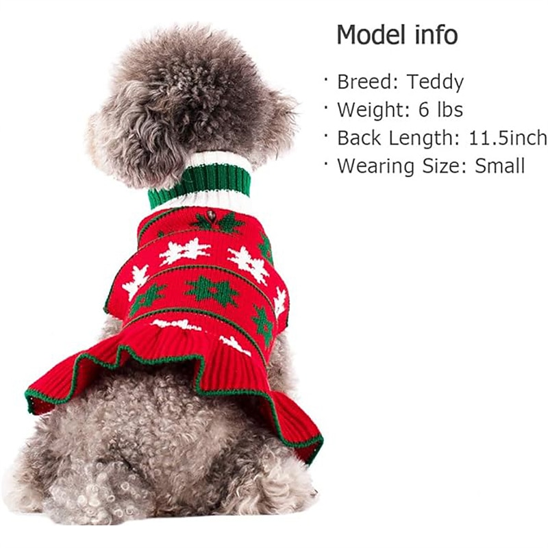 Dog Cat Sweater Dress Jumper Fashion Party Winter Warm Breathable Soft Washable Comfortable Christmas Halloween Christmas Outdoor Casual Daily Dog Clothing for Bichon Frise Pomeranian Baby Pet2