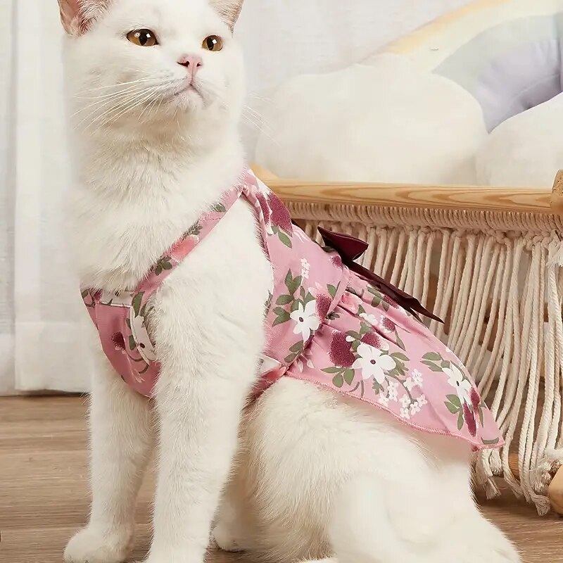 Dog Cat Dress Elegant Cute Winter Breathable Soft Washable Comfortable Outdoor Casual Daily Dog Clothing for Bichon Frise Pomeranian Baby Pet Papillon Small