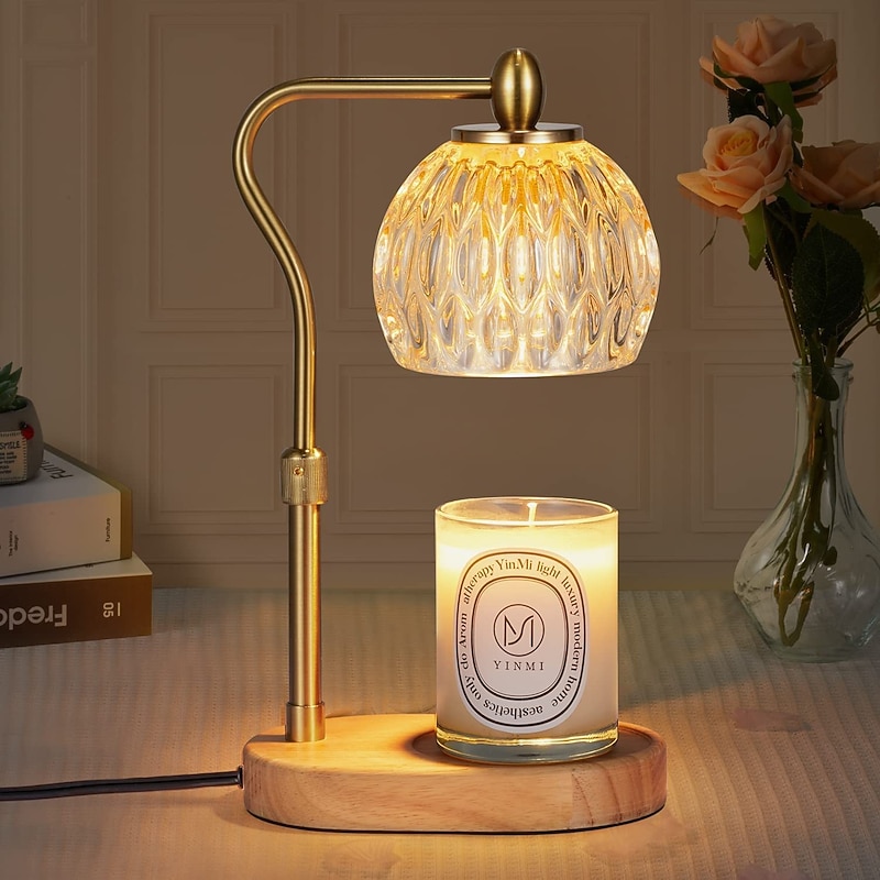 Candle Warmer Liftable Melting Wax Lamp, Aromatherapy Lamp, Glass Aromatherapy Stove Bedside Lamp, Timer Melting Candle Lamp, Bedroom Table Lamp