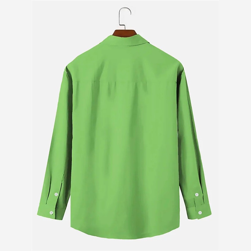 Men's Floral Tropical Flowers Shirt Summer Hawaiian Shirt Aloha Shirt Long Sleeve Shirt Turndown Casual Daily Wear Going out Weekend White Green Khaki S M L3