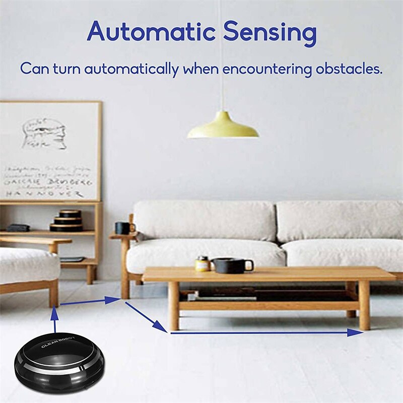Black Automatic Rechargeable Smart Robot Vacuum Cleaner Suction Sweeping Robot3