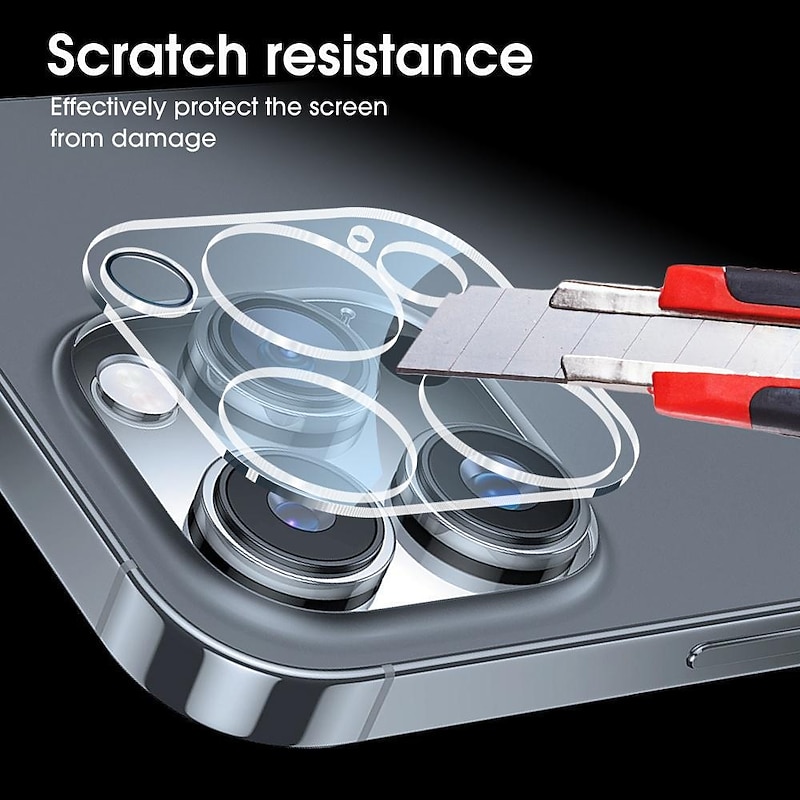 3 pcs Camera Lens Protector For Apple iPhone 16 iPhone 15 14 Pro Max Tempered Glass 9H Hardness High Definition Scratch Proof3