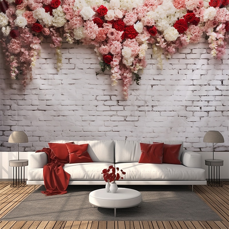 Wedding Decorations Backdrop Photograph Wall Hanging Large Tapestry Art Mural Decor Blanket Curtain Home Bedroom Living Room Decoration Flower Background4