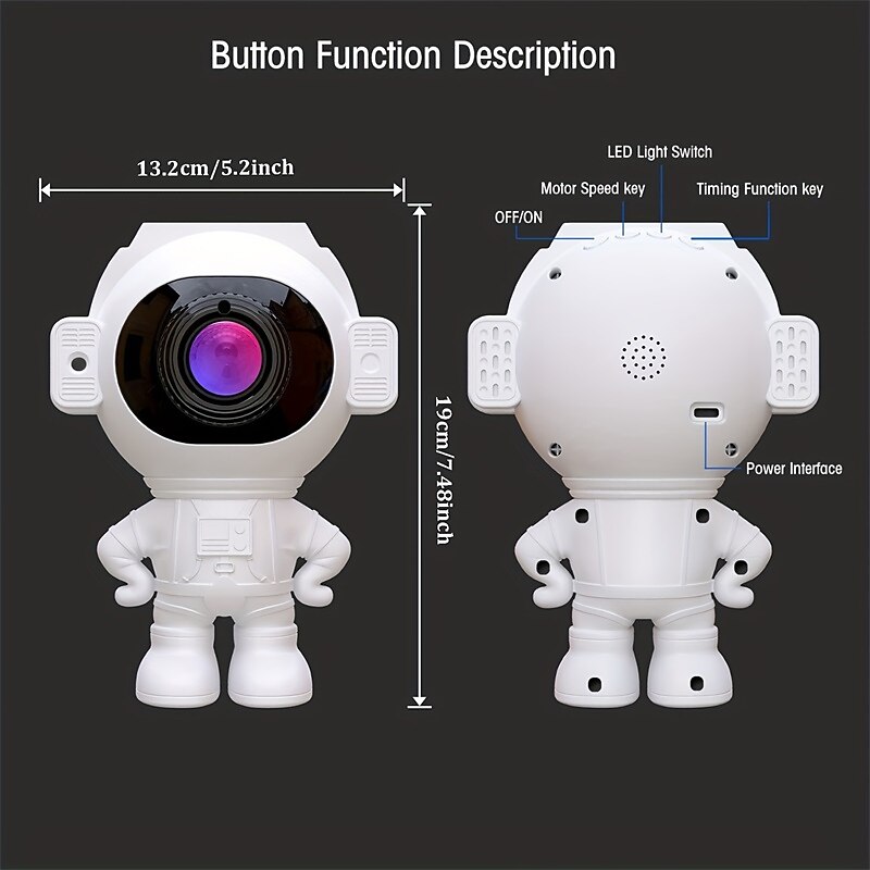Star Projector Night Light Astronaut Space Projector Starry Nebula Ceiling LED Lamp With Timer And Remote Gifts For Birthdays Valentine's Day2