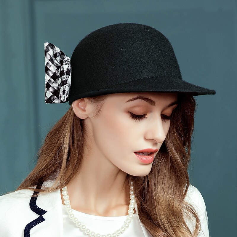 Hats 100% Wool Fedora Hat Sun Hat Casual Holiday Elegant Simple With Cap Headpiece Headwear4