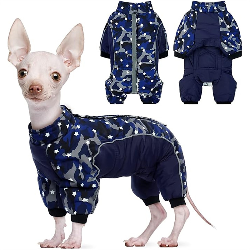 Dog Cat Coat Jacket Fashion Party Winter Reflective Waterproof Warm Breathable Washable Christmas Halloween Outdoor Casual Daily Dog Clothing for Bichon Frise Pomeranian Baby Pet Papillon Small