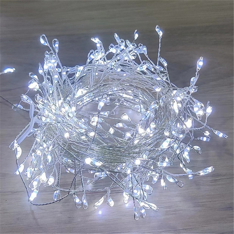 2pcs 1pcs Fairy Firecracker String Light 3m 100leds 6m 200leds Waterproof Copper Wire Light Cluster Starry String Lights for Bedroom Christmas Party4