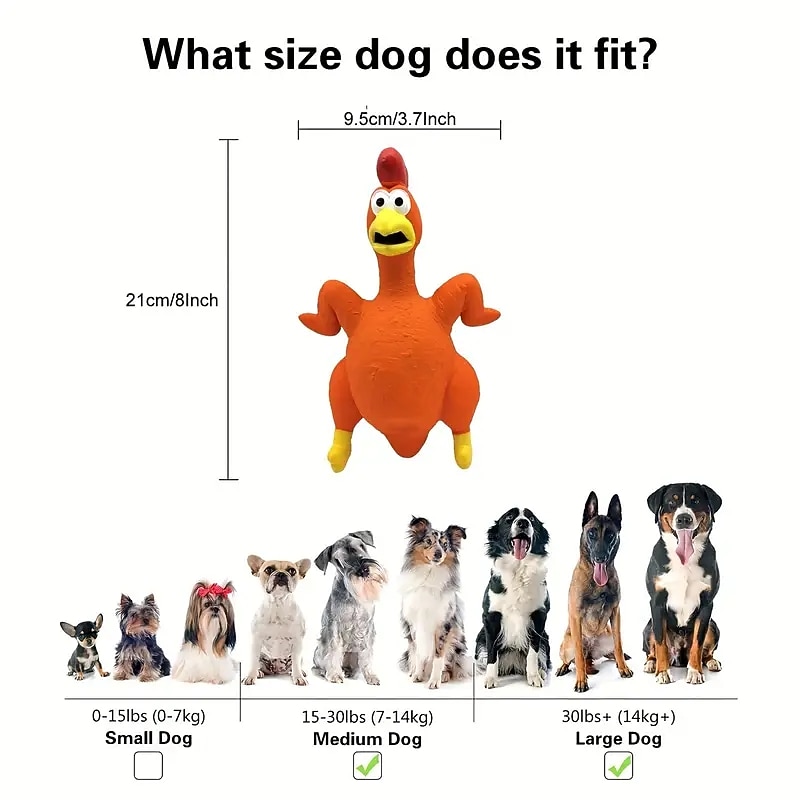 Interactive Turkey Latex Squeaky Chew Toy - Perfect for Medium & Large Dogs!3