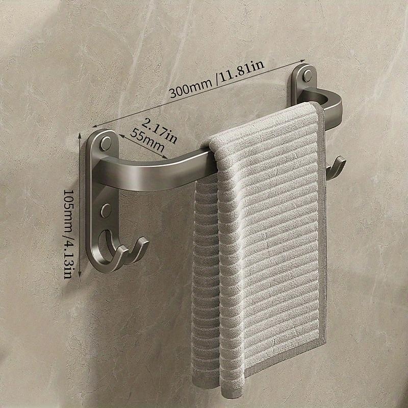 1pc Space-Saving Wall Mounted Towel Rack - Aluminum Shower Room Holder for Bathroom Towels and Washroom Storage4