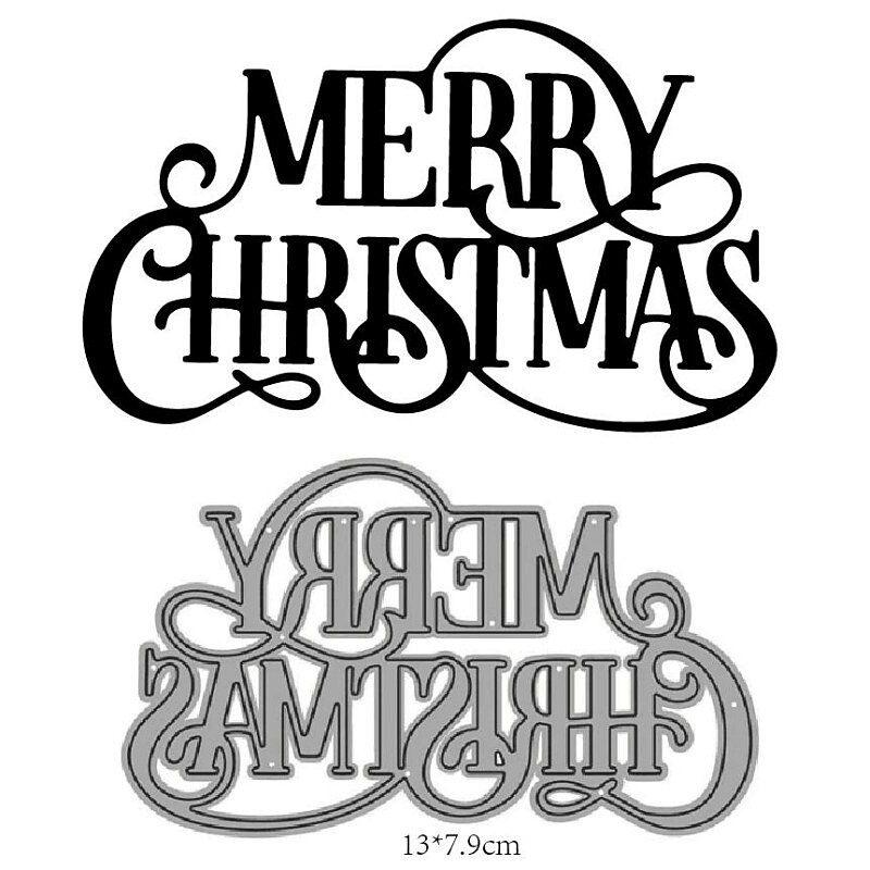1pc Merry Christmas Metal Cutting Dies For Card Making Happy New Year Decoration Embossing Stencils Die Cuts DIY Scrapbooking Supplies3