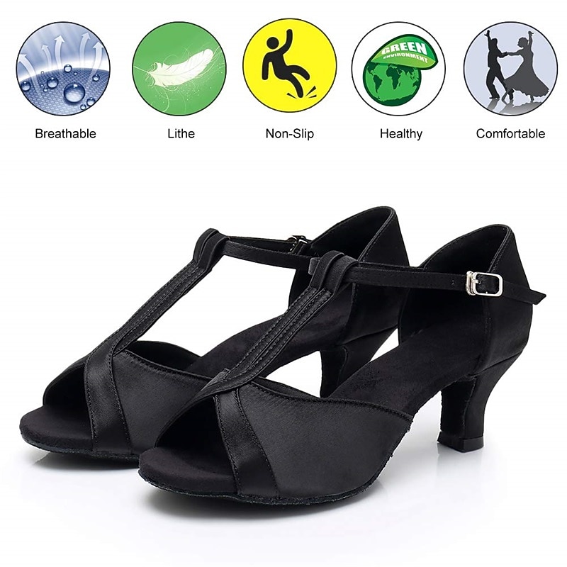 Women's Latin Shoes Prom Professional Rumba Suede Shoes Heel Solid Color High Heel Peep Toe Zipper Adults' Black Brown2