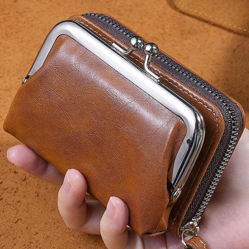 2023 Women New Retro Genuine Leather Rivet Short Wallet Zipper Coin Card Holder Female Coin Clutch Wallets Purse Money Bag4