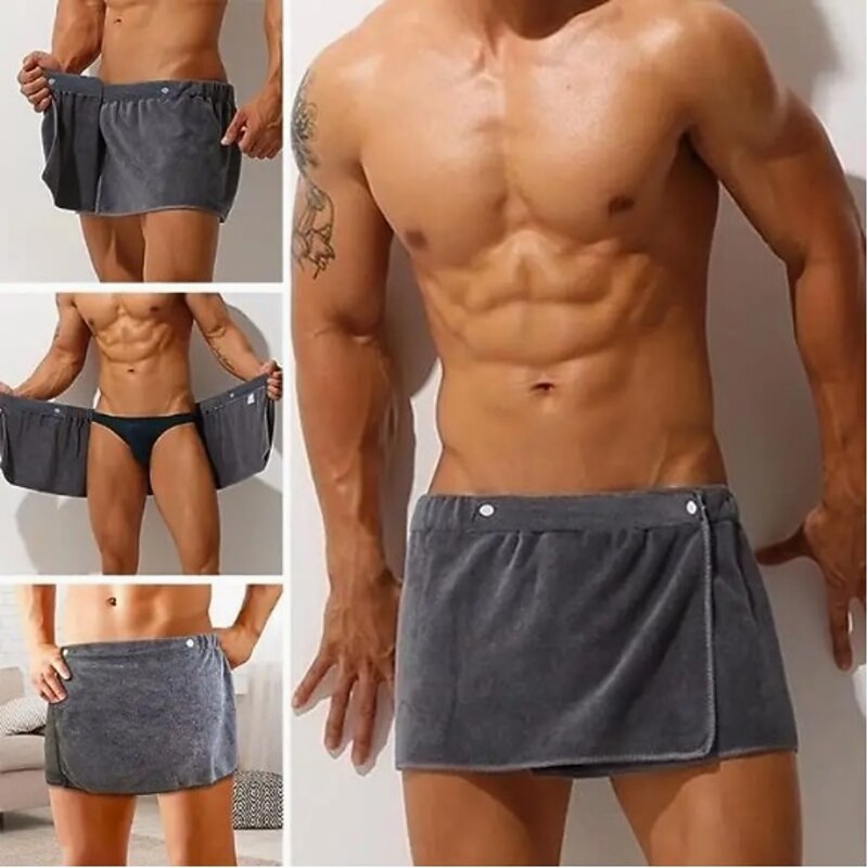 Men Soft Wearable Bath Towel Short Pants Soft Mircofiber Swimming Beach Quick Dry Towel Blanket2