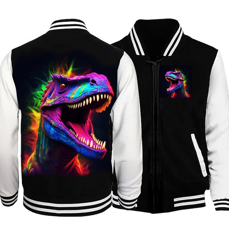Boys 3D Dinosaur Jacket Long Sleeve Fall Winter Active Streetwear Cool Polyester Kids 3-12 Years V Neck Street Daily Regular Fit2