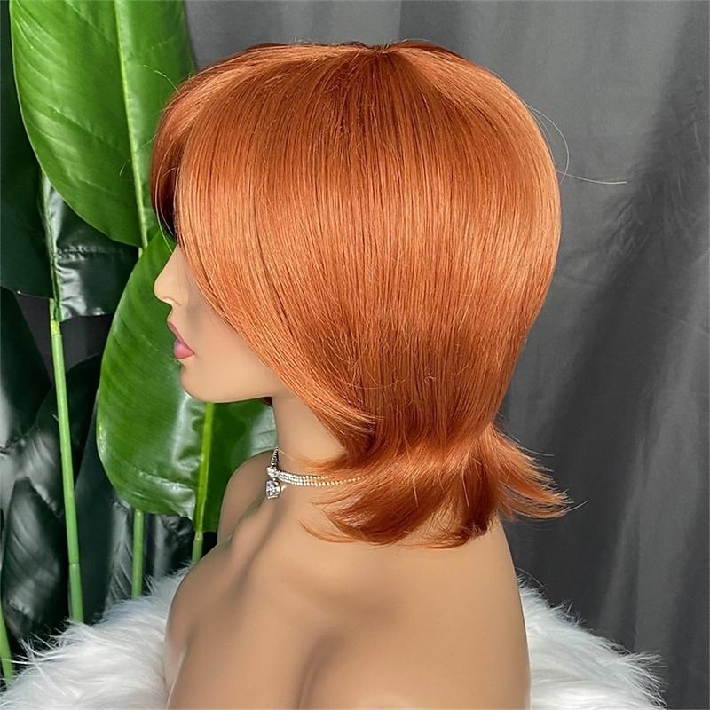 14 Inch Short Bob Curly Wigs With Side Part Bangs Synthetic Hair Replacement Wigs For Daily Party Use3