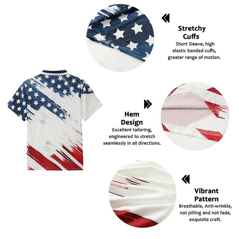 Men's American Flag Veterans Polo Shirts Golf Shirt Short Sleeve Polo Shirts Collared Shirts Casual Streetwear Vacation Wear Party Outfits Buttons 3D Print Black White Light Green2