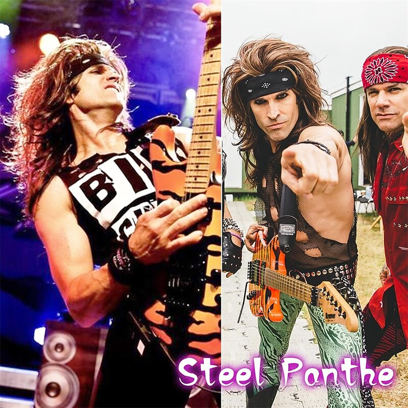 Mullet Wig for Men 80s Funny Hair Wig for Male Rocker Carnival Party Disco Fun Costume Light Brown Halloween Wigs2