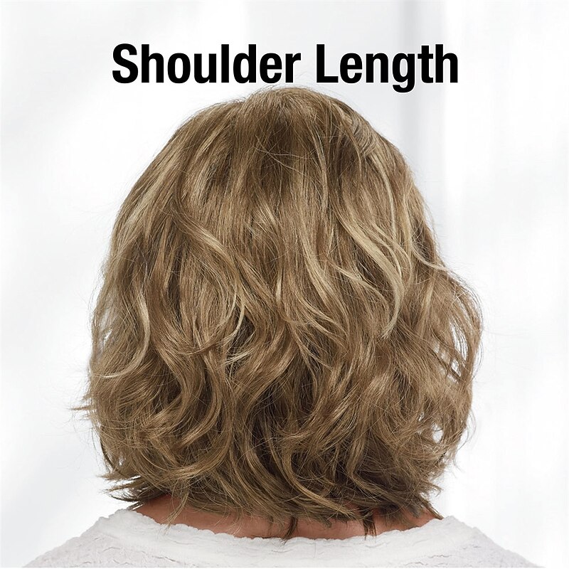 Rosalie Wig by Paula Young - Fabulous Mid-Length Wig with Swept Bang and Tousled Curls / Multi-Tonal Shades of Blonde, Silver, Brown and Red4