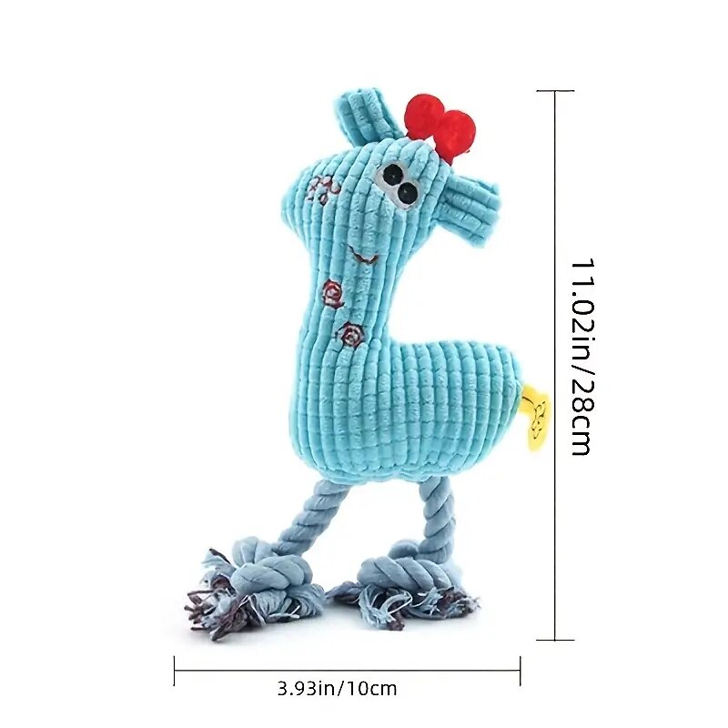 Plush Chicken Toy for Dogs - Squeaky and Chewable Teeth Cleaning Toy2