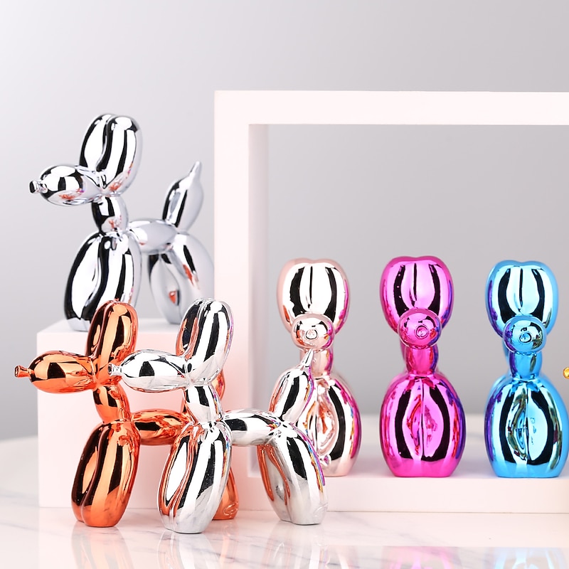 Shiny Balloon Dog Statue Home Decor Modern Art Funky Statues for Coffee Table Kitchen Decorations Decor Trendy Color Schemes Room Aesthetic Metal Texture Gold Sculpture Dog4