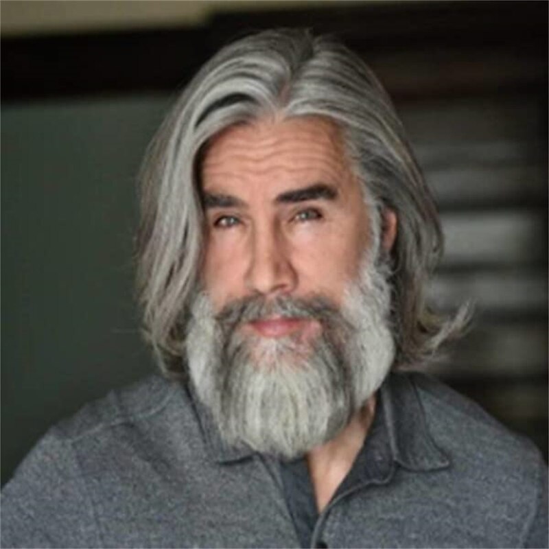 Mens Grey Wig Short Grey Wig Side Part Synthetic Hair Replacement Wig for Daily Party Costume Halloween2