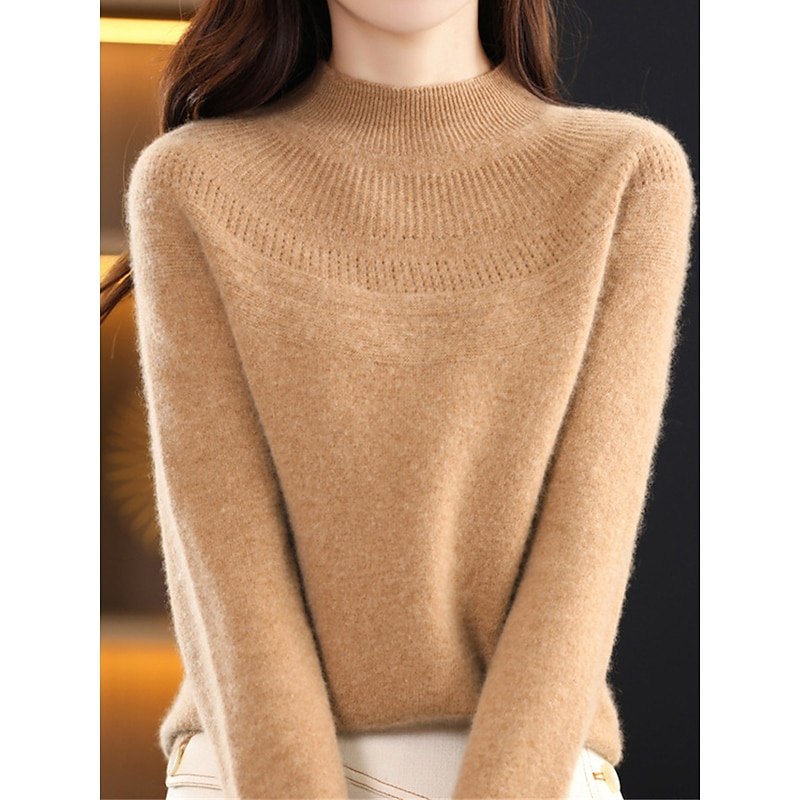 Women's Pullover Sweater Jumper Streetwear Casual Soft Solid Color Ribbed Crew Neck Oversized Long Sleeve Regular Tops Knit Outdoor Daily Holiday Magenta Lake blue Fall Winter3