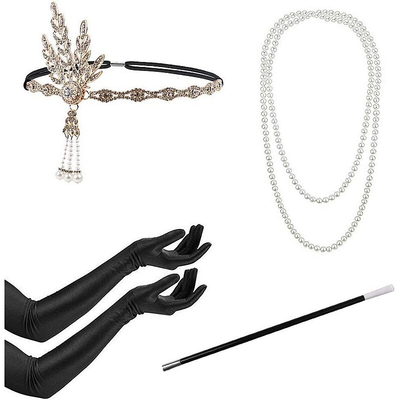 Wave Wig Women Black 1920s Vintage Flapper Wig Lady Rockabilly Short Curly Wig Accessories   For Carnival Party Cosplay Costume Synthetic Hair