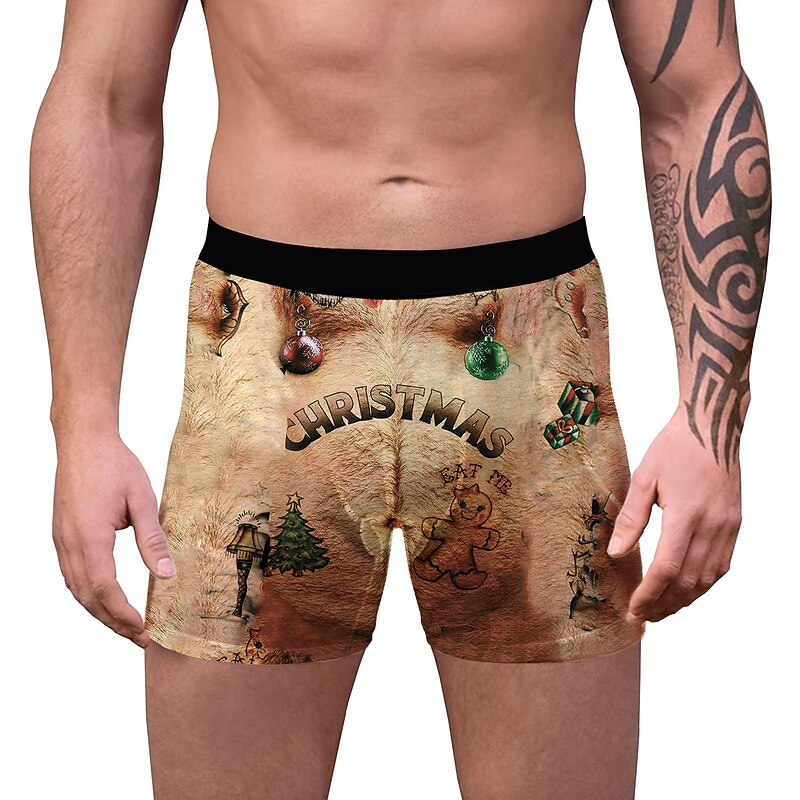 Christmas Gifts Boxer Briefs Underwear Men's Christmas Costume Party Adults' Christmas Carnival Masquerade Christmas Party3