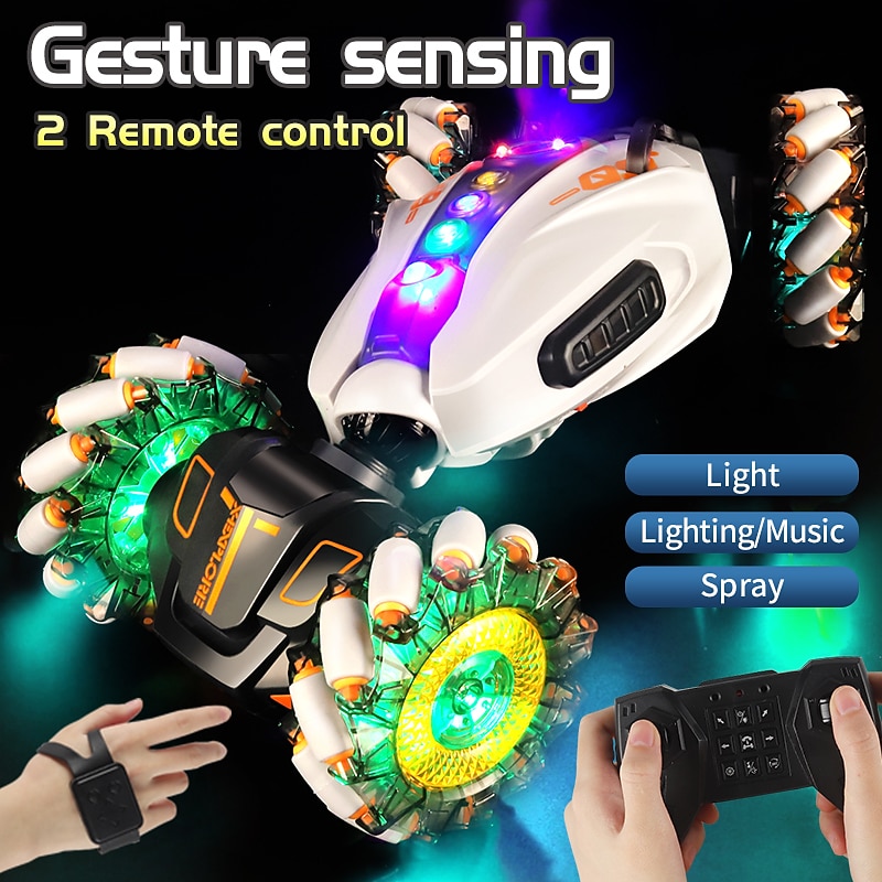 Gesture Sensing Remote Control Twisting Car Luminous Wheel Deformation High-Speed Climbing Car RC Car Stunt Car Game2277 - Main Image