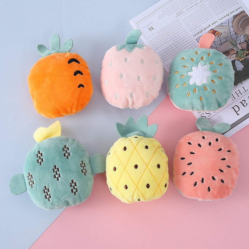 Pet Supplies Cat Toys Ring Paper A Variety Of Interactive Imitation Fruit Dog Plush Toys